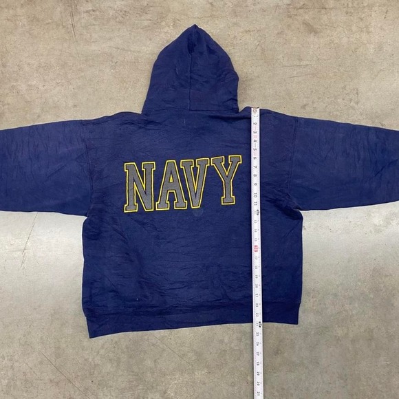 Vintage US Navy Hoodie Soffe Made in USA Military Pullover Men's Size L - Picture 4 of 7